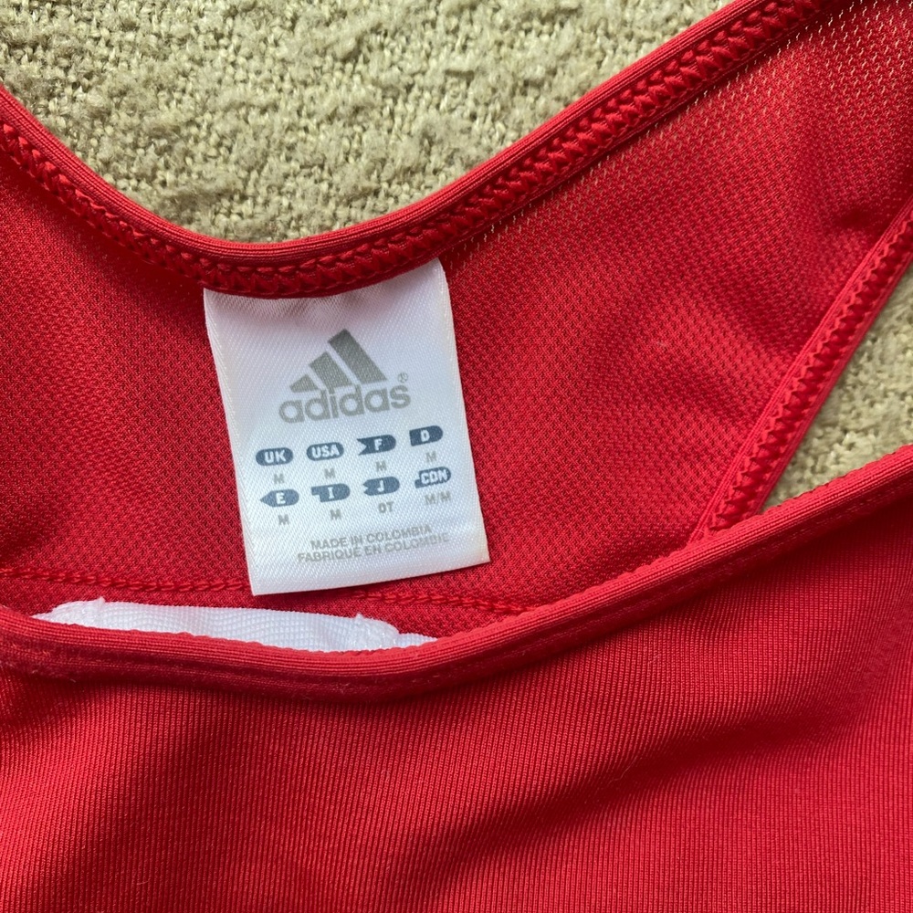 Vintage Adidas Red 3/4 Sports Bra